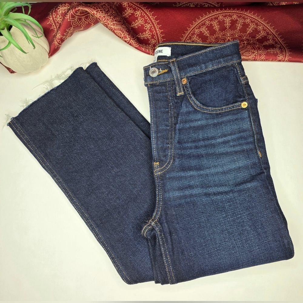Re / Done Jeans 70s Ultra High Rise Stove Pipe Size 23 - Picture 2 of 12